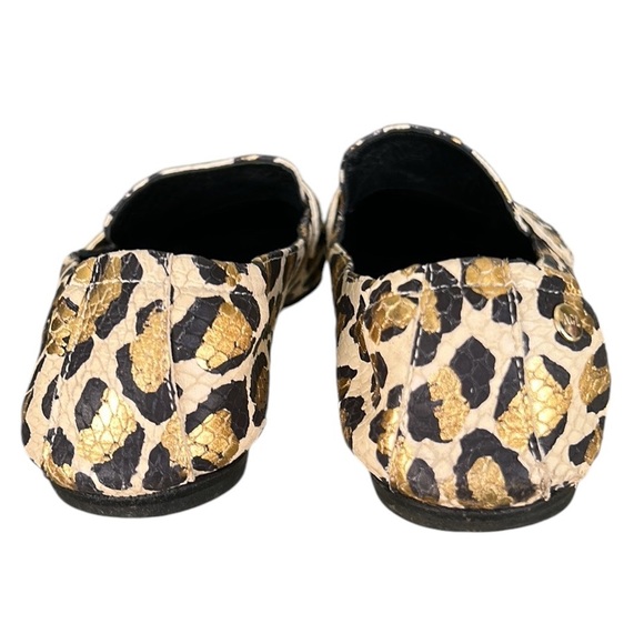 AGL Italy Softy Metallic Gold Leopard Leather Snakeskin Loafers Moccasins 38 / 8 - Picture 12 of 16